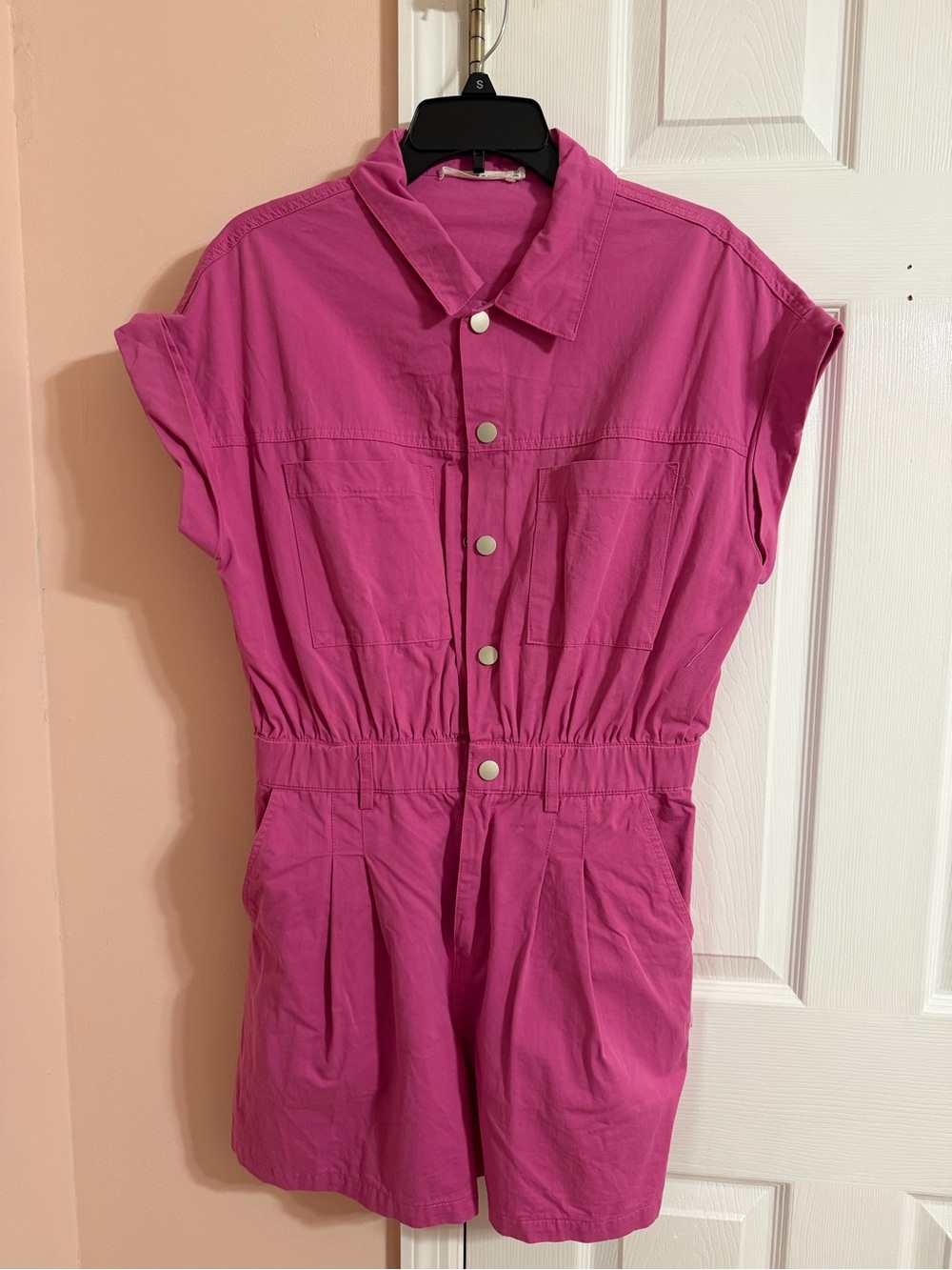 Pink Short-Sleeve Romper